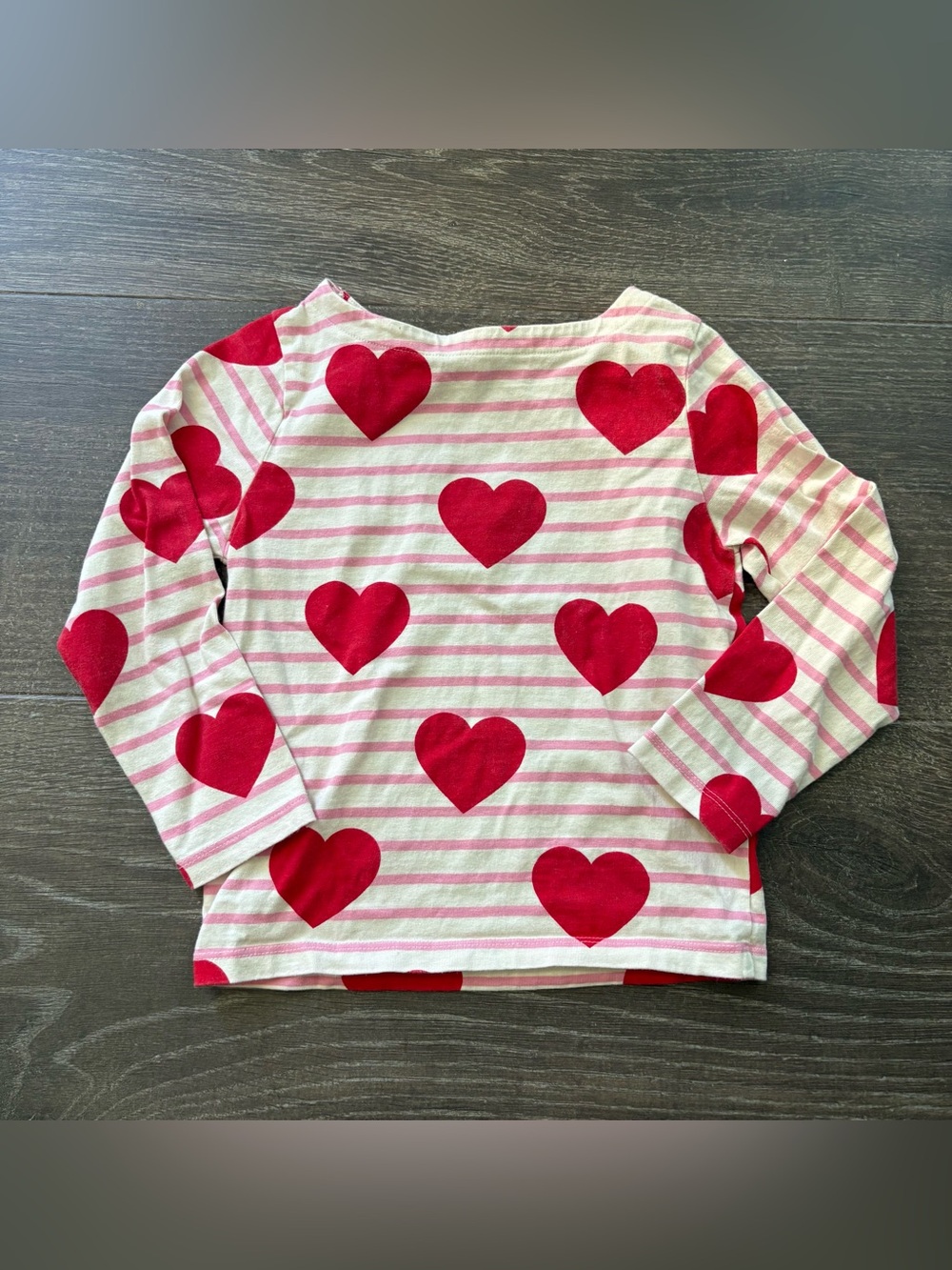 Mini Boden Heart Breton Tee - Size 4-5